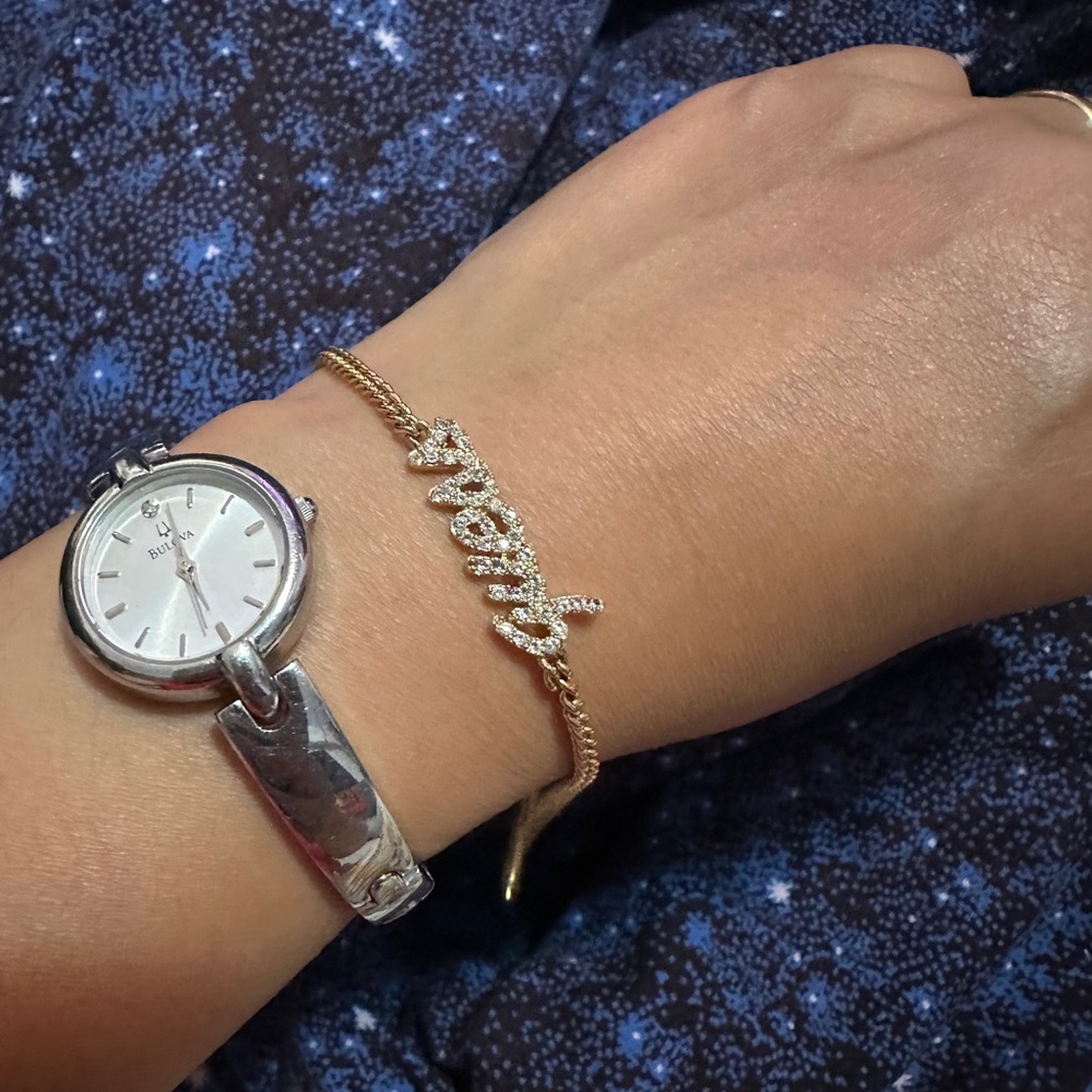 Guess Gold Chain Bracelet with Red Accent